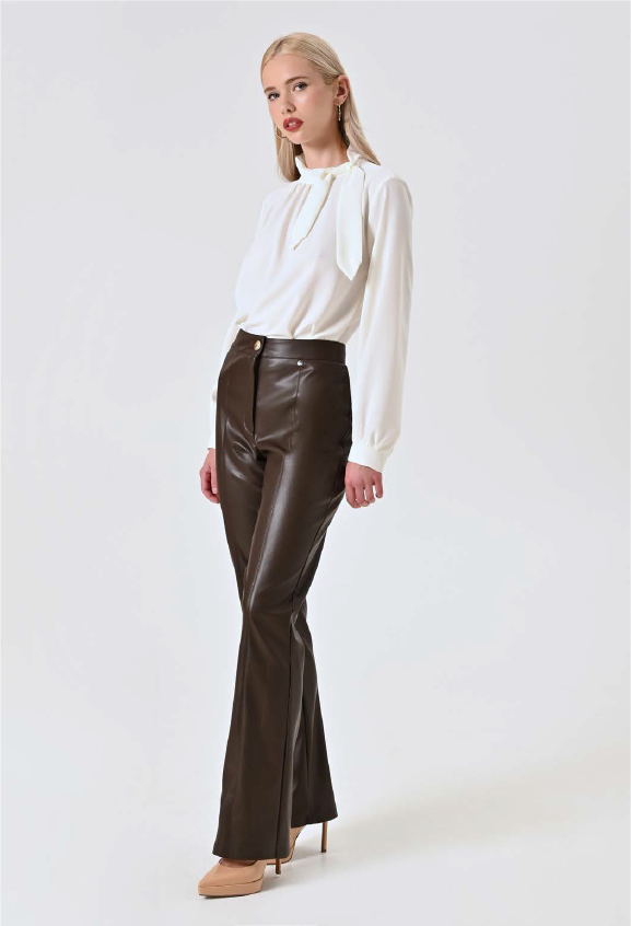 Pantaloni Marroni Simil Pelle
