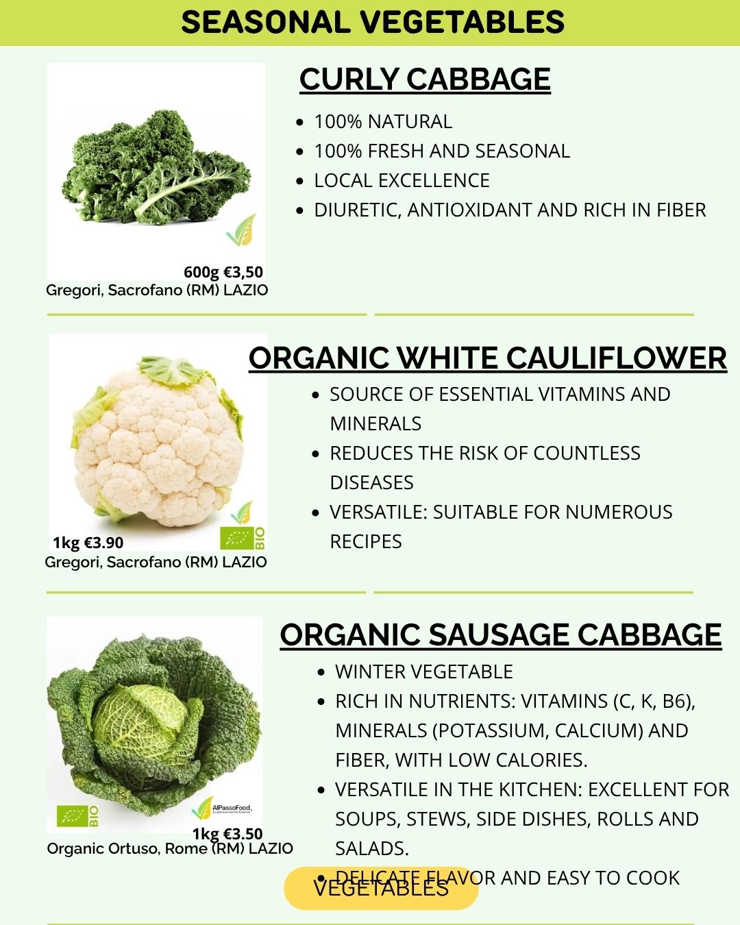 VEGETABLES