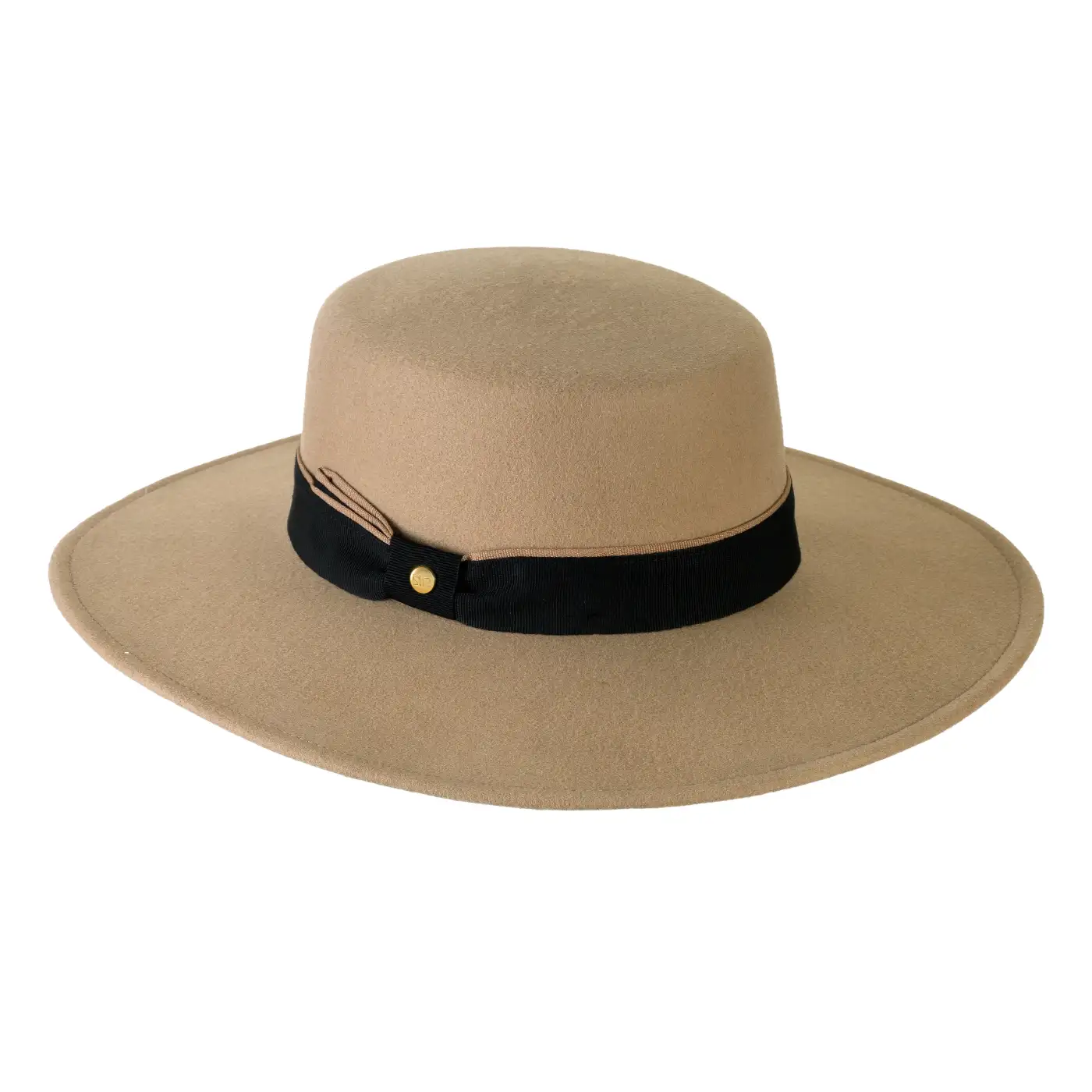 Canotto a Tesa Larga Beige Seta