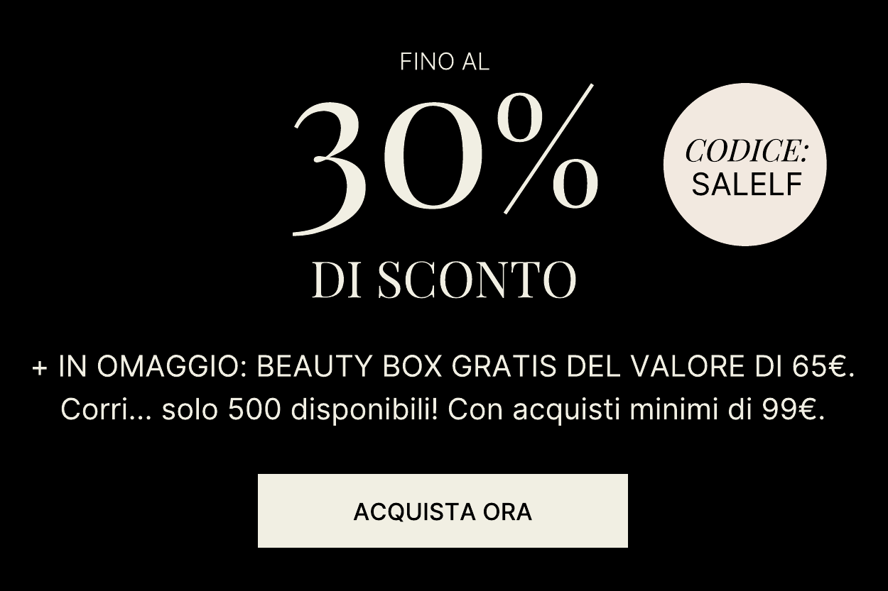 30 Per cento di sconto e beauty box gratis