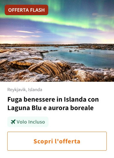 Fuga benessere in Islanda con Laguna Blu e aurora boreale