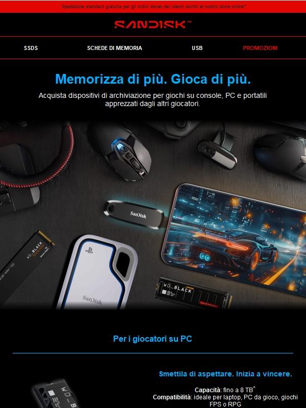 Risparmia il 15% sui pacchetti WD_BLACK