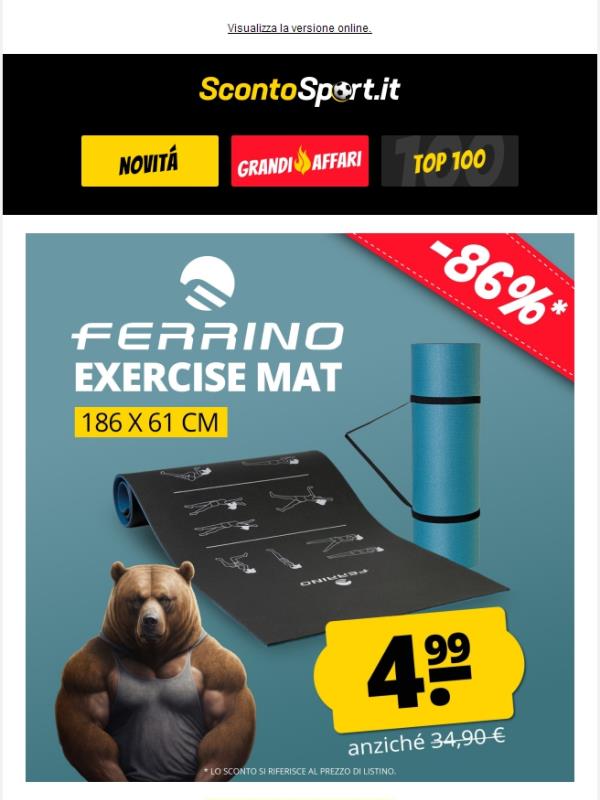 Tappetino fitness Ferrino a soli 4,99 € invece di 34,90 € 🧘‍♂️