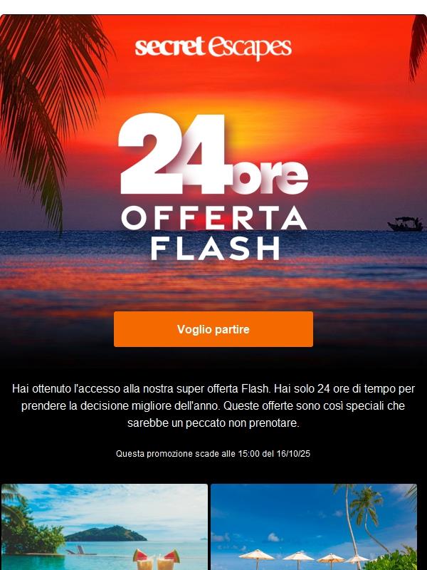 Pronti, partenza, via: offerta Flash di 24 ore