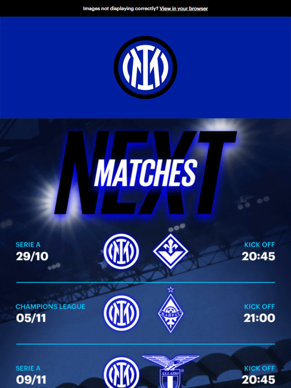 Prossimi appuntamenti a San Siro 🏟️⚫🔵