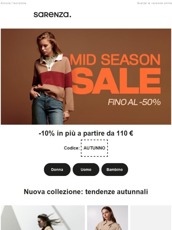 Fino al -50% sul tuo guardaroba autunnale!