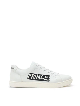 Sneakers Bassa in Pelle Bianca 'Prince' Dolce & Gabbana