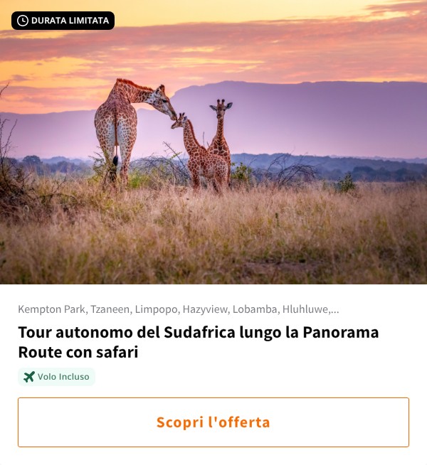 Tour autonomo del Sudafrica lungo la Panorama Route con safari