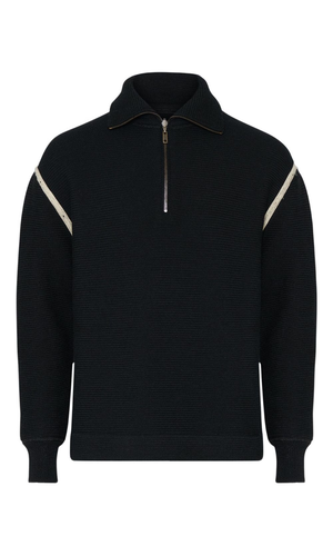 Half-zip sweater with turtleneck