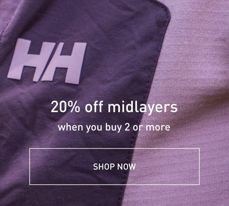 20% off midlayers when you buy 2 or more. SHOP NOW.