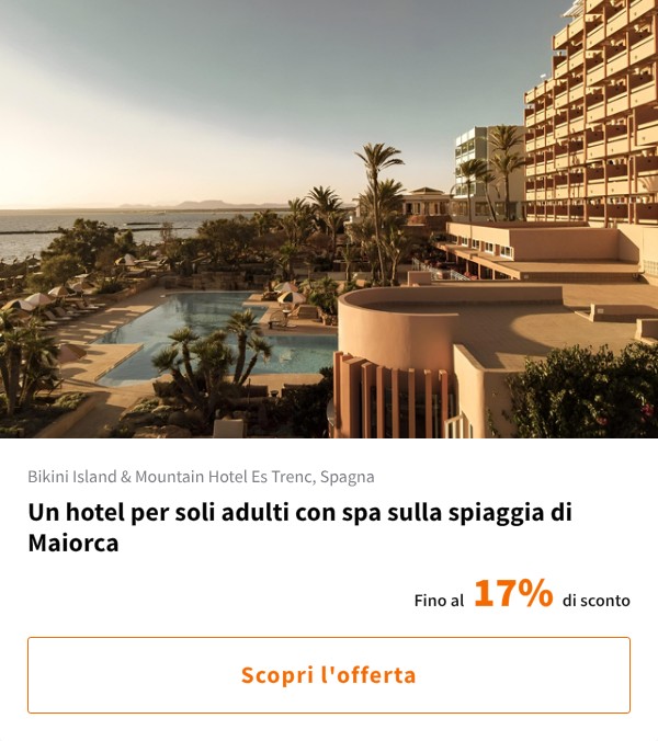 Un hotel per soli adulti con spa sulla spiaggia di Maiorca