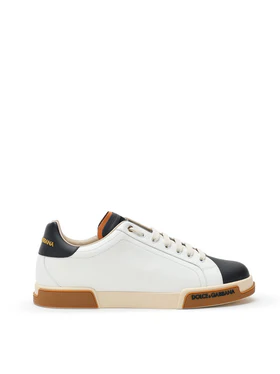Low-Top Sneakers Bicolor Bianco/Nero Dolce & Gabbana