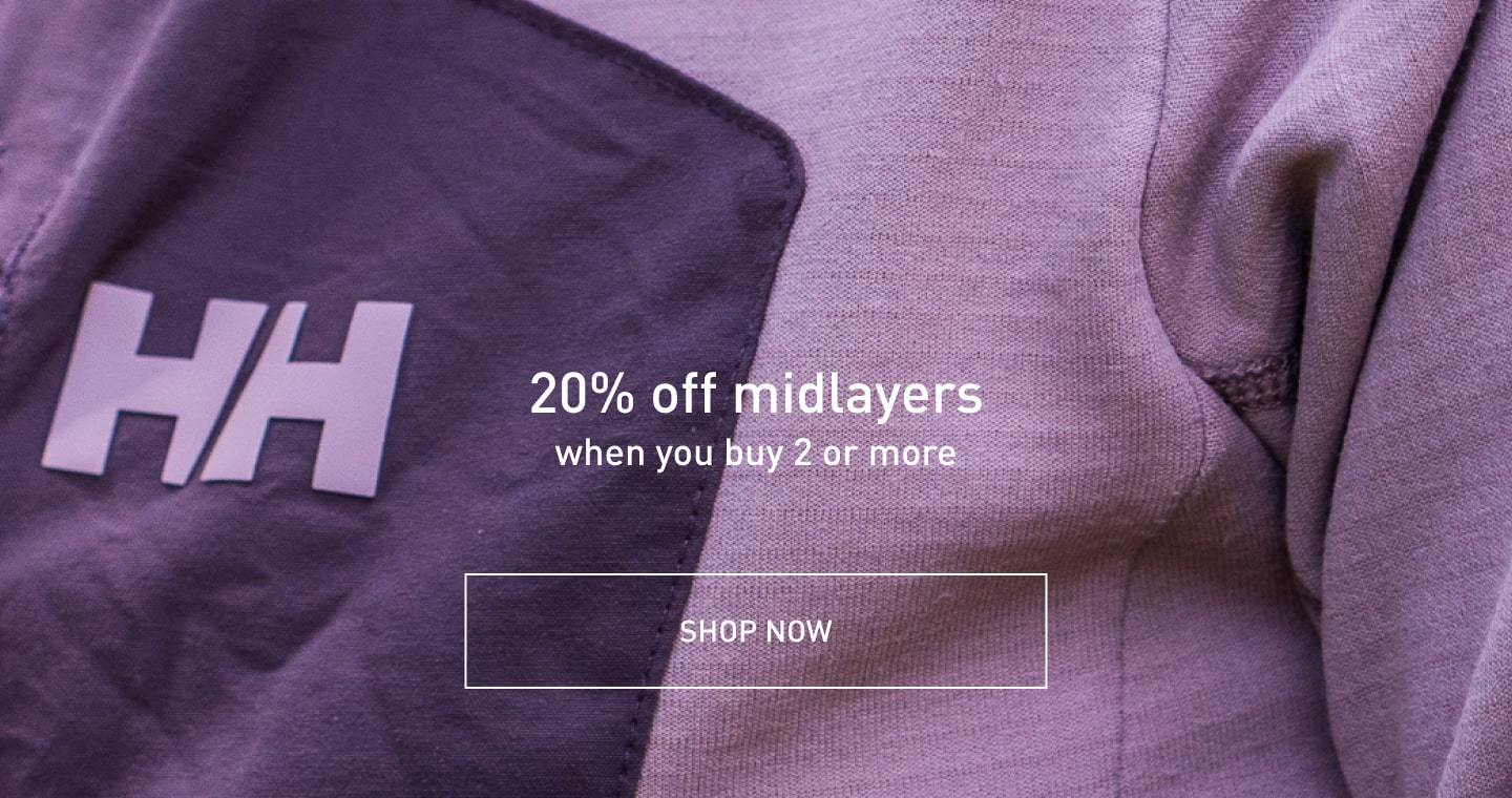 20% off midlayers when you buy 2 or more. SHOP NOW.