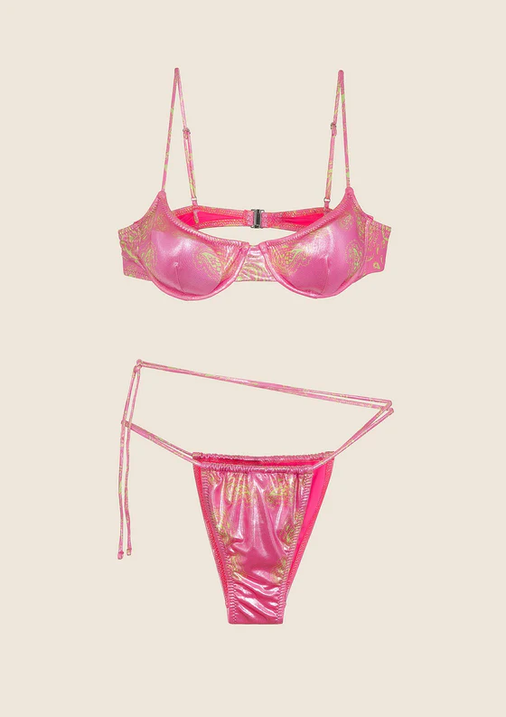 Bikini Donna F**K Reggiseno con Ferretto e Slip Brasiliano Regolabile Fantasia 1031-X54