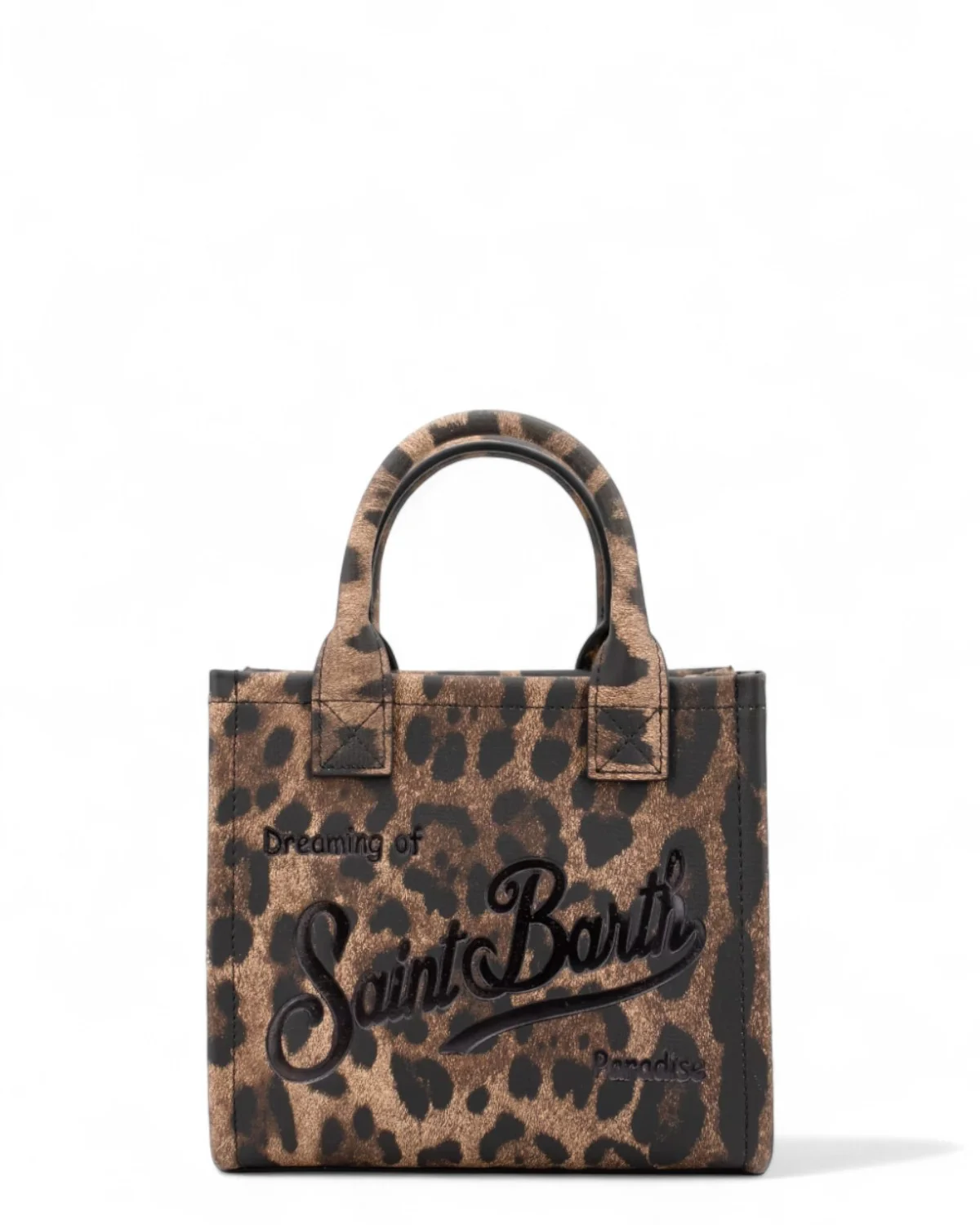 Image of Vanity Bag Mini in pelle printed leopard