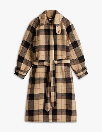 Cappotto oversize in misto lana con cintura