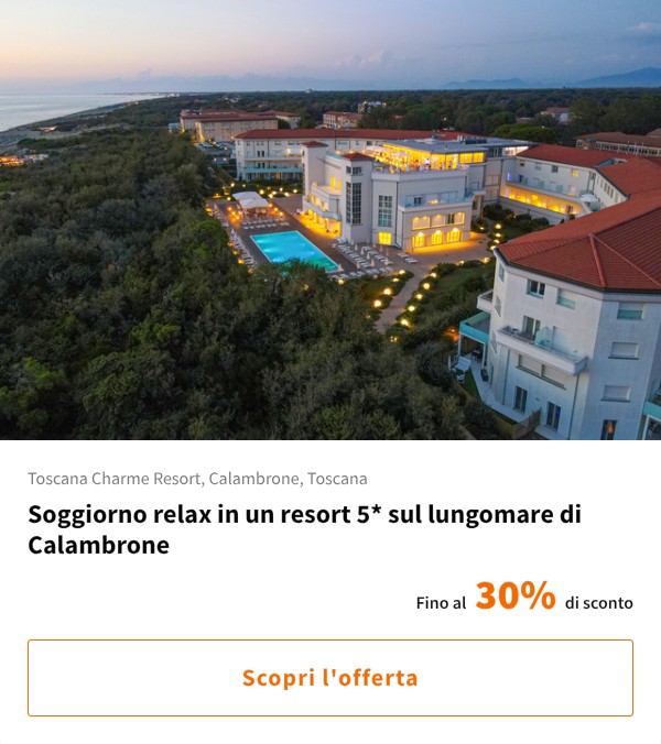 Soggiorno relax in un resort 5* sul lungomare di Calambrone