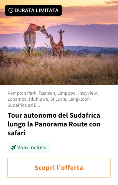 Tour autonomo del Sudafrica lungo la Panorama Route con safari