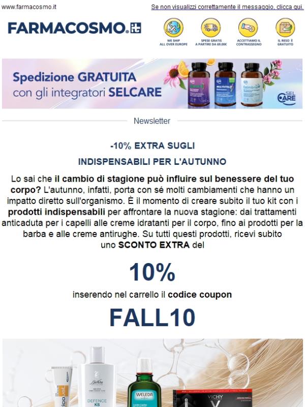 🍂 -10% EXTRA sugli indispensabili per l'autunno!