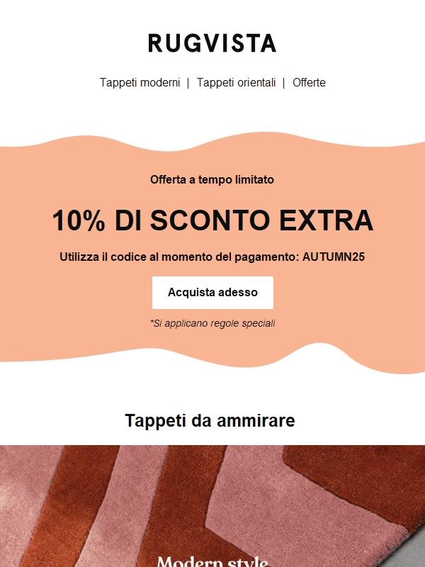 Sconto del 10% su TUTTI i prodotti 🔥
