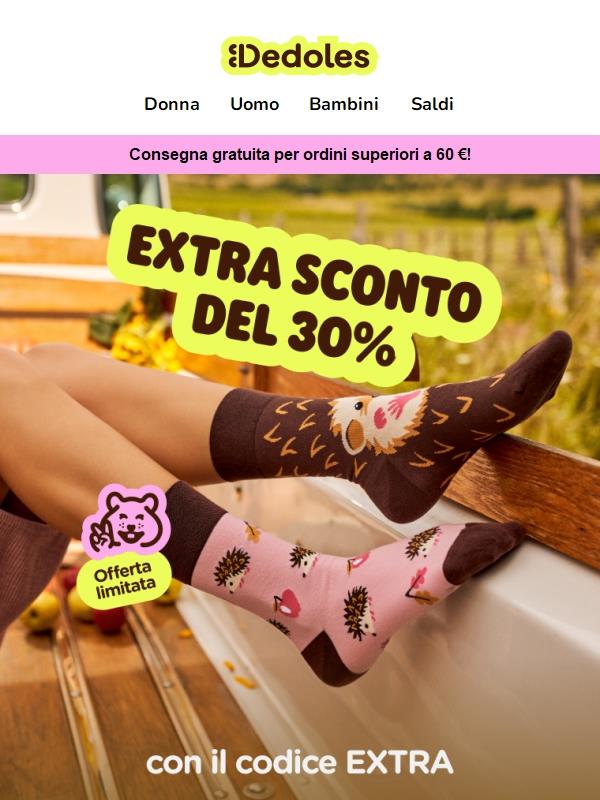Il 30% di sconto extra su tutti gli articoli in saldo inizia ora! 🎉
