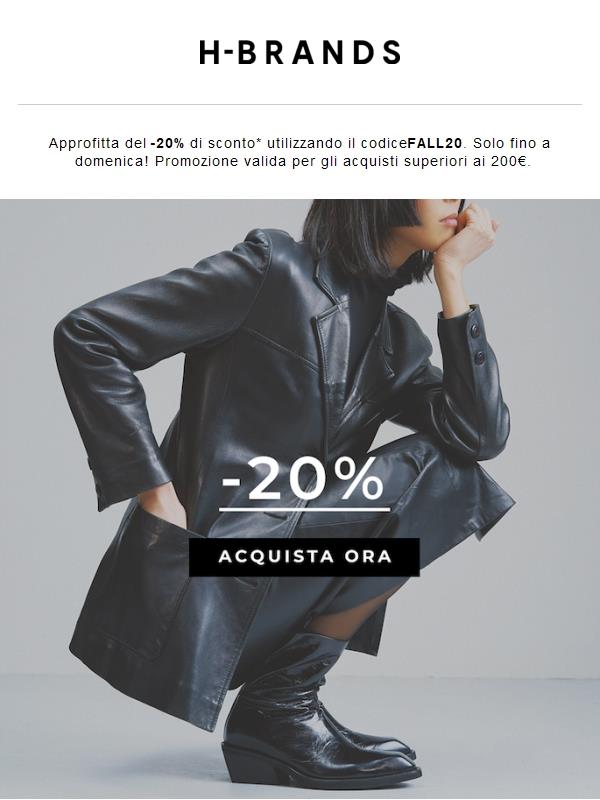 Affrettati! -20% solo per te questo weekend! ⏰