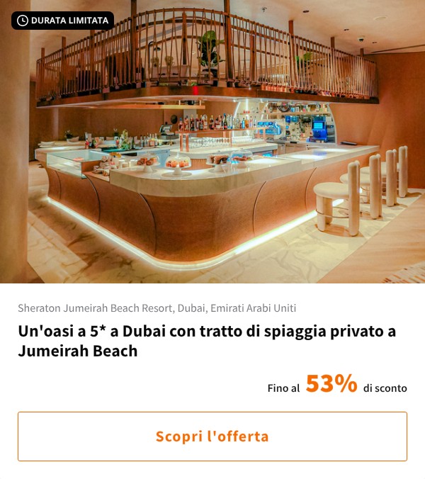 Un'oasi a 5* a Dubai con tratto di spiaggia privato a Jumeirah Beach