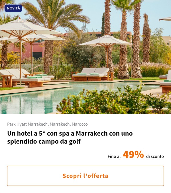 Un hotel a 5* con spa a Marrakech con uno splendido campo da golf