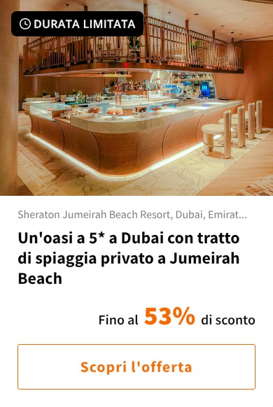 Un&#x27;oasi a 5* a Dubai con tratto di spiaggia privato a Jumeirah Beach