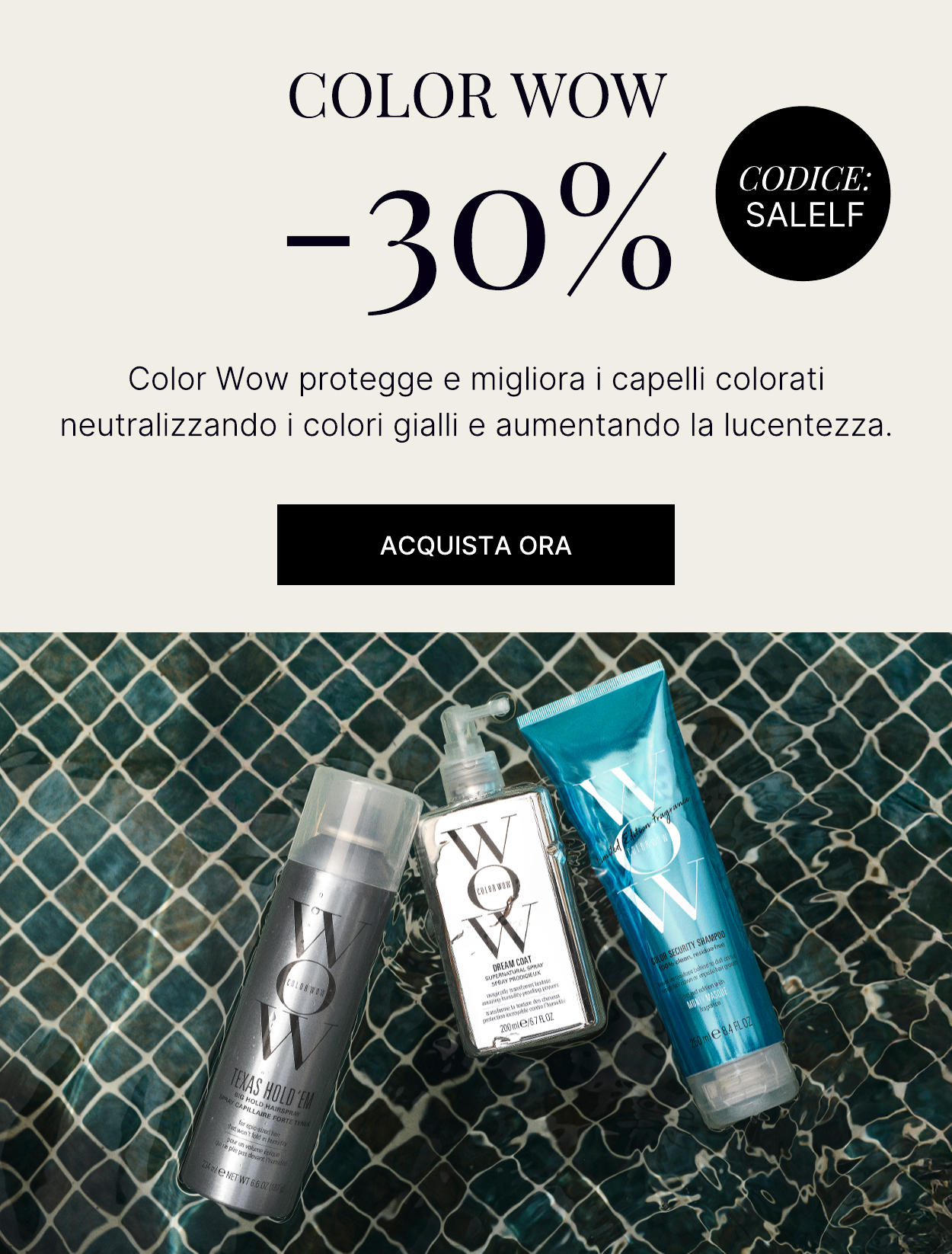25 per cento di sconto su color wow