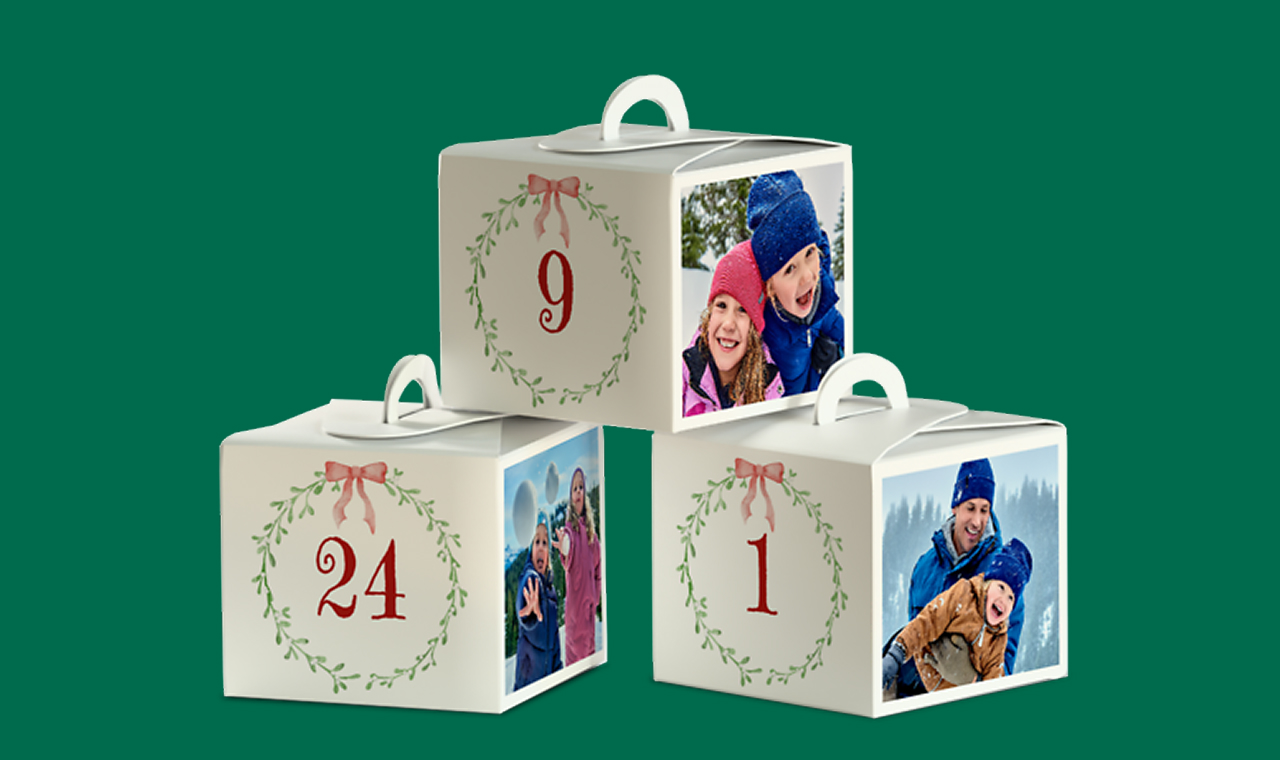 scatoline personalizzate con foto e con design Natale