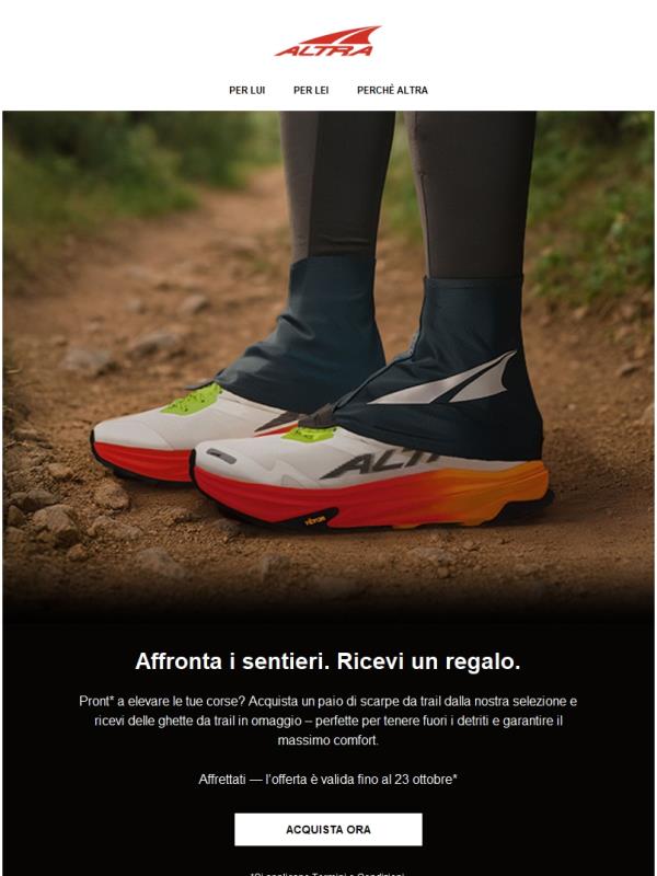 Ghette da trail in omaggio con l’acquisto di scarpe da trail!
