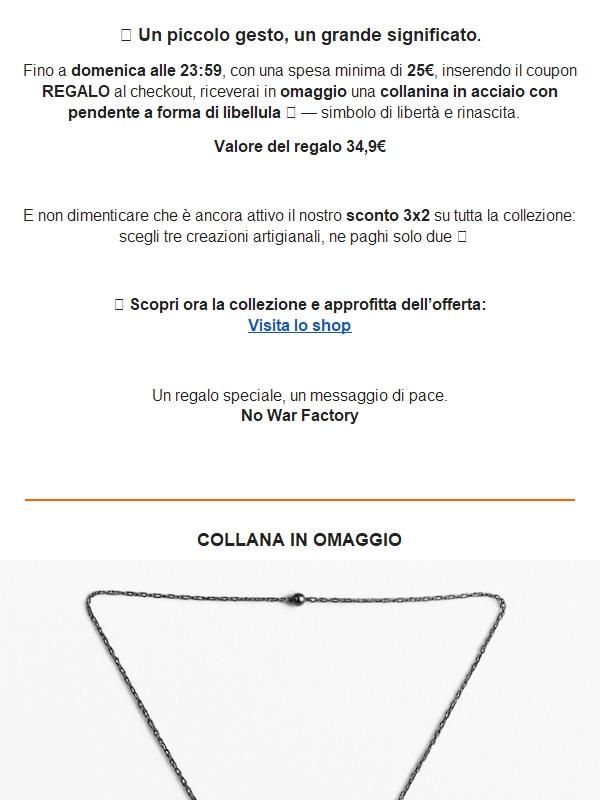 🎁 Solo fino a domenica: ricevi in regalo la collanina con la libellula