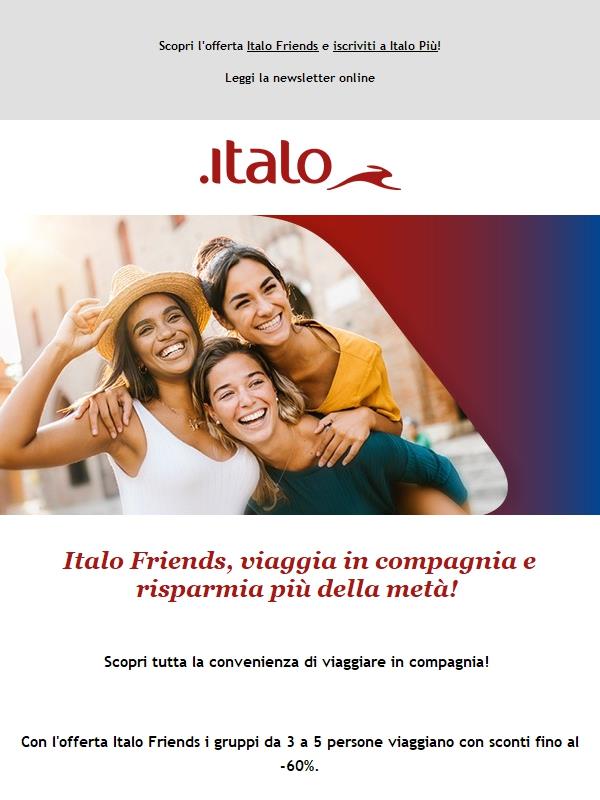 Italo Friends: sconti fino al -60% per viaggiare con gli amici!