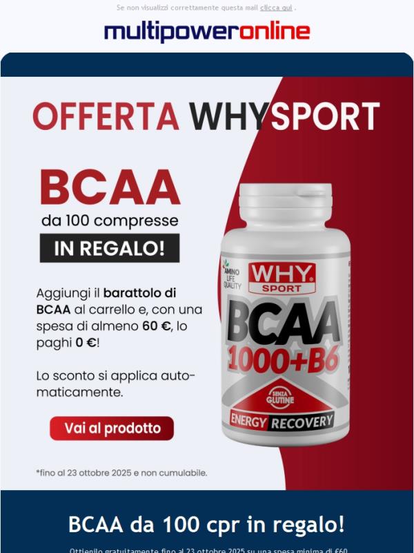 🔥BCAA da 100cpr in regalo! 😱