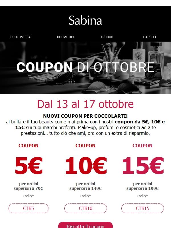 Termina OGGI. Fino a -15 € in buoni di ottobre ✨