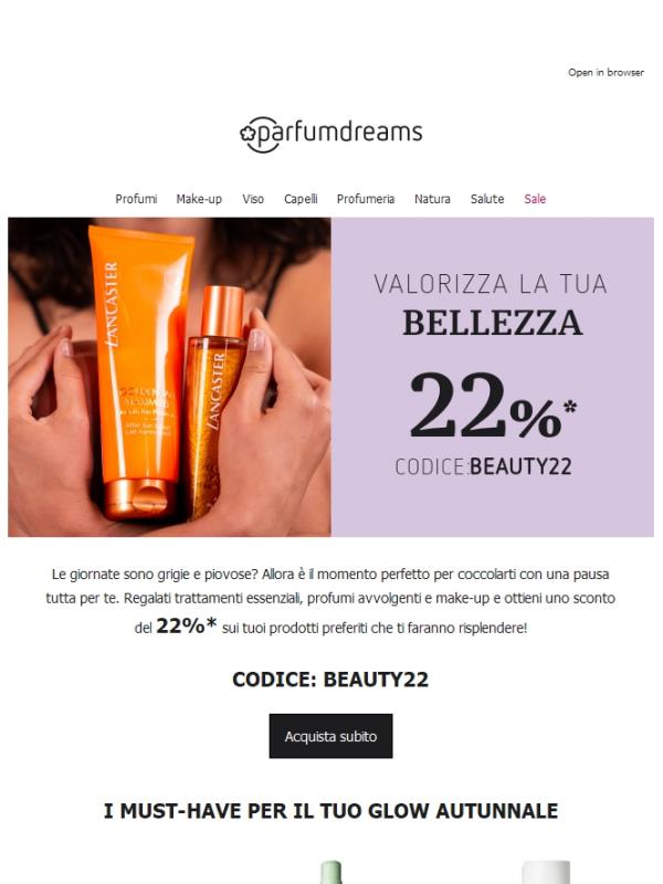 🍂 22% di sconto per la tua bellezza autunnale!