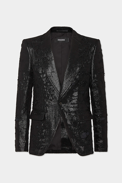 Black Disco Wash '70s 1 Button Peak Blazer