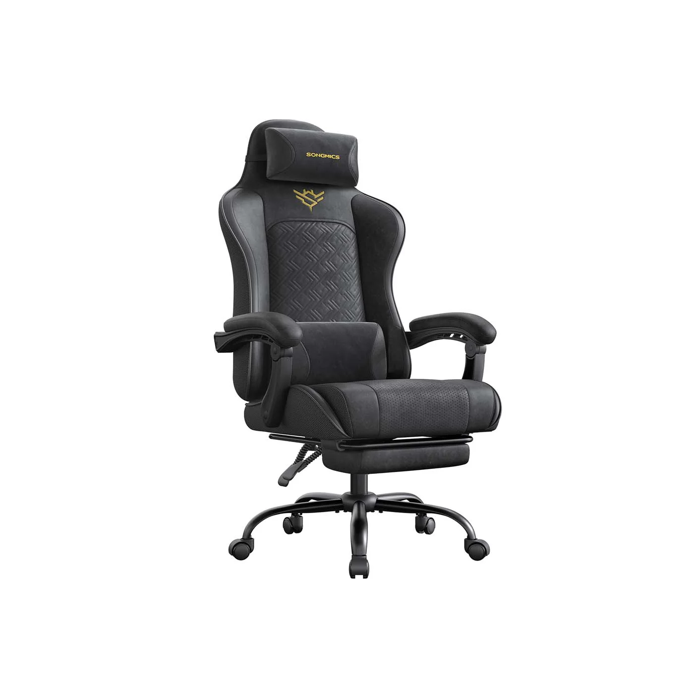 Image of Sedia gaming ergonomica da ufficio con poggiapiedi e molle