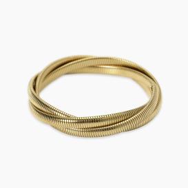 STYLE 13  Bracciale in acciaio dorato con catena tubogas intrecciata