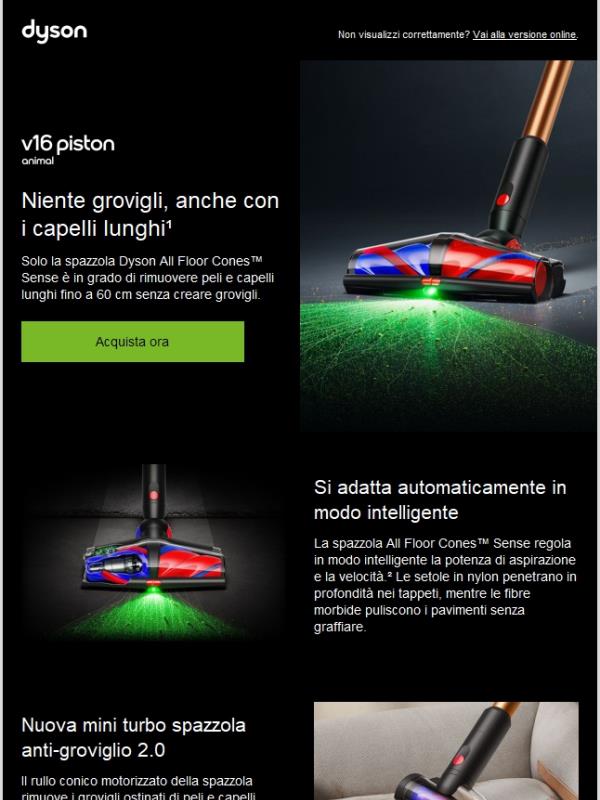 Nessun groviglio: scopri la tecnologia Dyson All Floor Cones