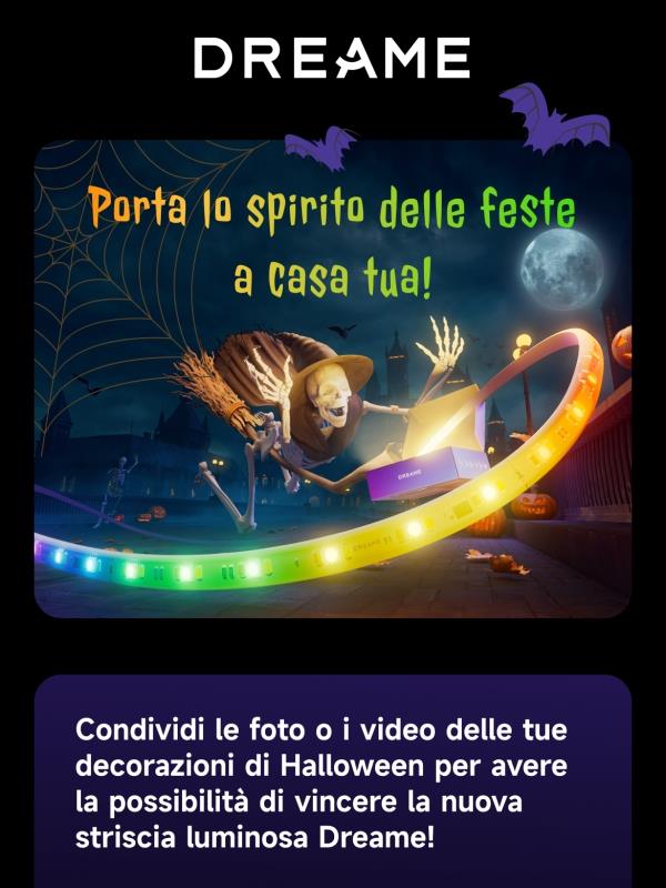 🎃 Condividi le decorazioni di Halloween di casa tua e vinci la nuova striscia luminosa Dreame!