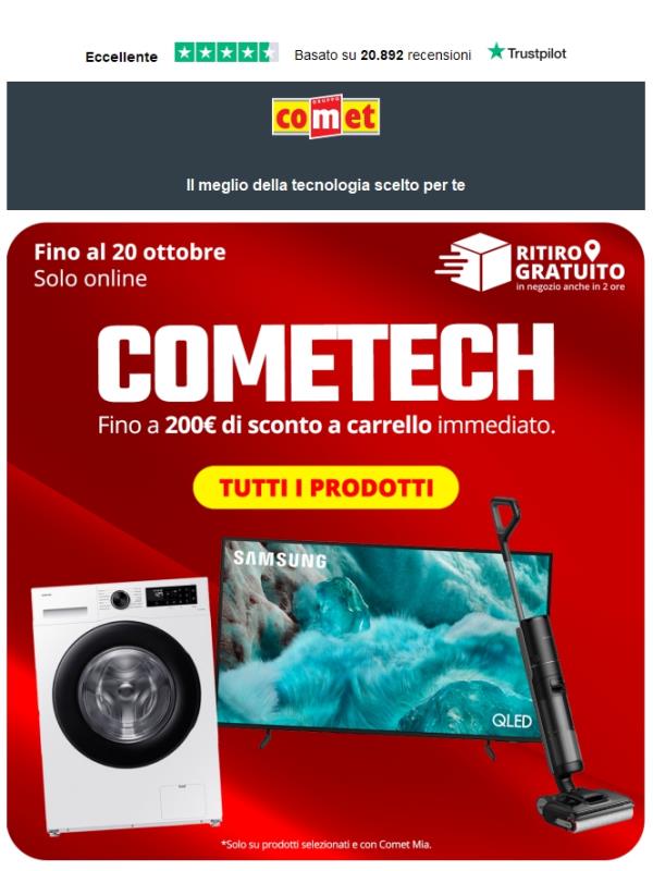 Fino a 200€ di sconto a carrello ⚡