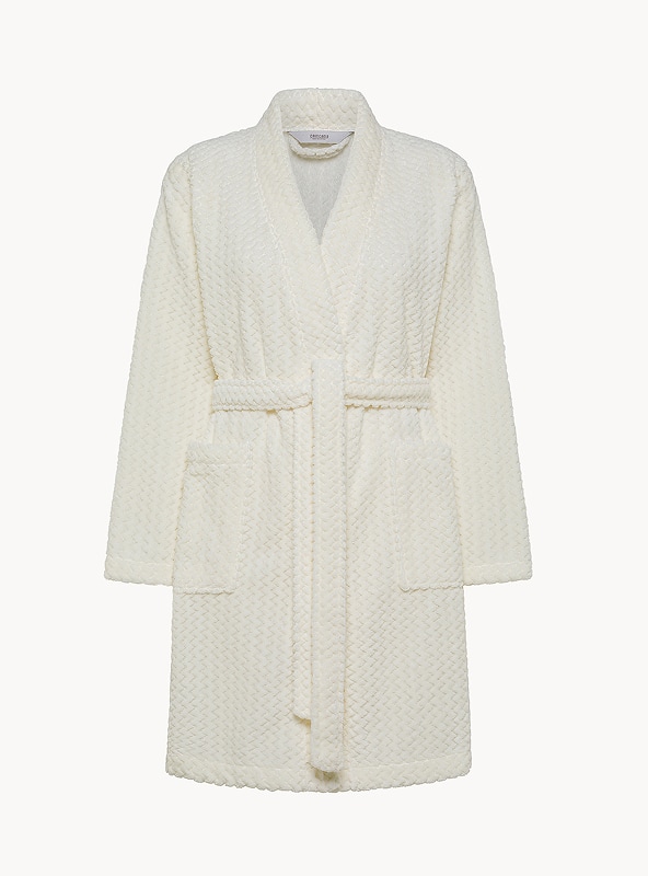 Vestaglia pile con scollo kimono