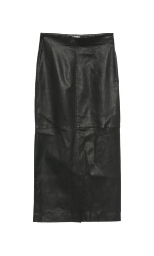 Leather midi skirt
