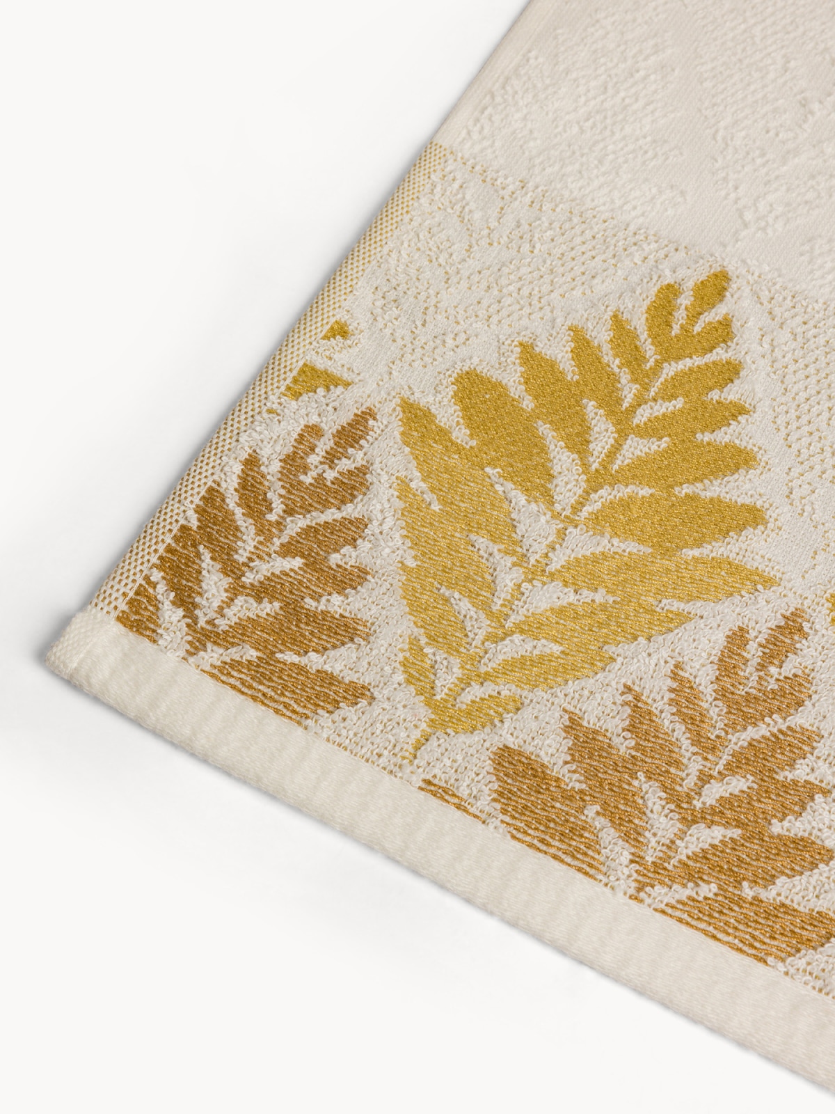 Asciugamano bordo jacquard fantasia foglie