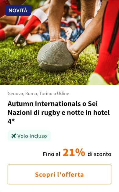 Autumn Internationals o Sei Nazioni di rugby e notte in hotel 4*