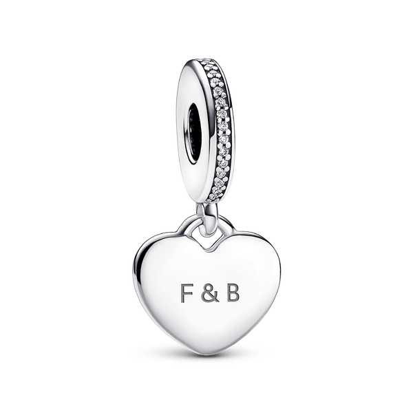 Engravable Heart Tag Dangle Charm