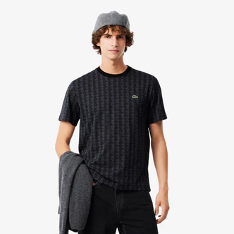 T-Shirt in Jersey con Monogramma / Nero