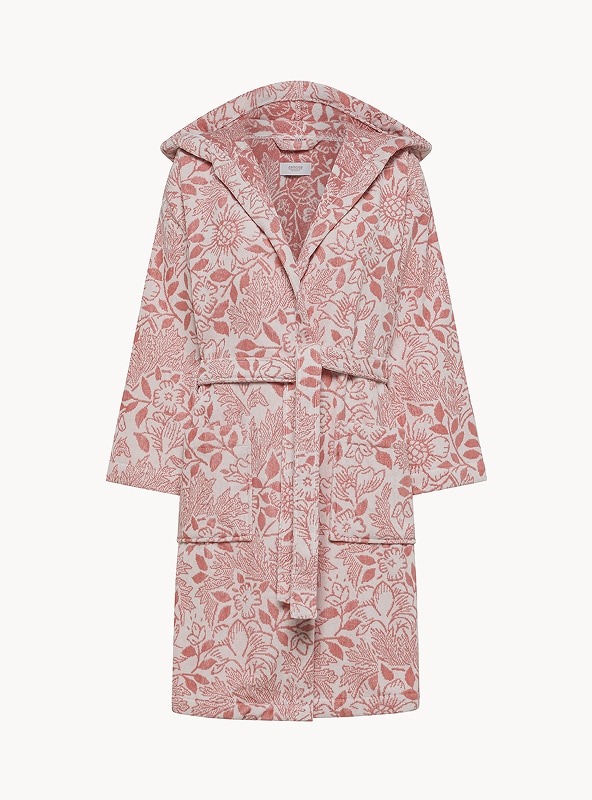 Accappatoio in cotone velour fantasia floreale